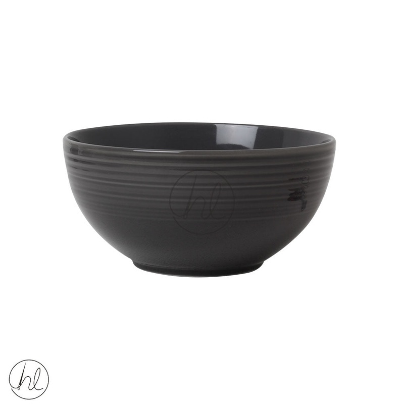 JENNA CLIFFORD CEREAL BOWL EMBOSSED LINES DARK GREY JC-7068