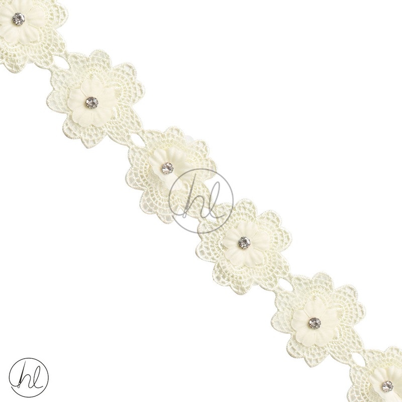 BEADED BRAIDS CREAM FT46 53MM PER M