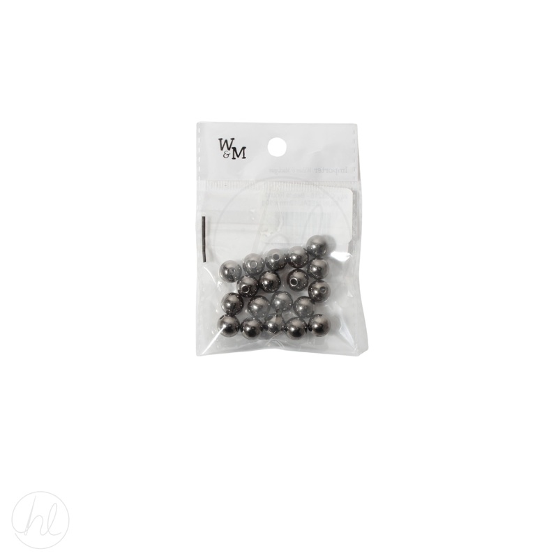 BEADS ROUND 10MM  GUN/METAL FREE 1