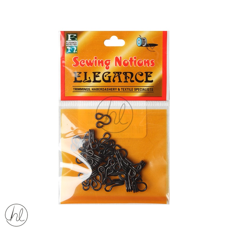 ELEGANCE HOOKS AND EYES 048-031 BLACK SIZE 3