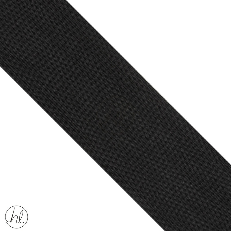 KNITTED ELASTIC P/METER BLACK 75MM