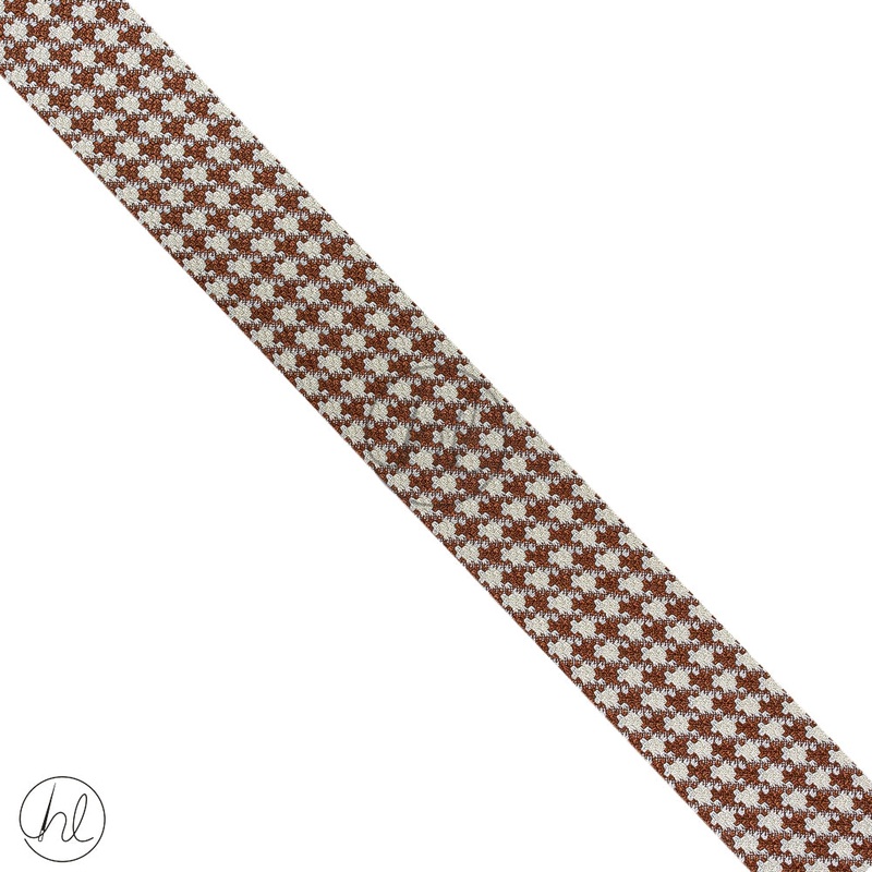 Ribbon 2 Tone Fancy 40mm Wht/Brown