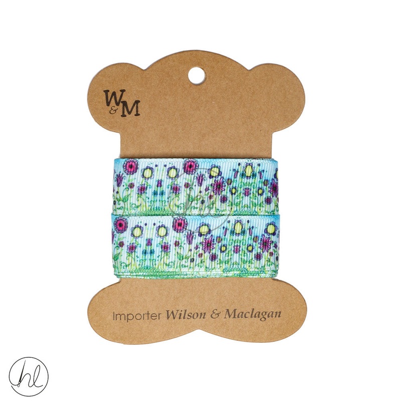 RIBBON FLOWERS PURPLE/BLUE CB3402 2M PER PACK