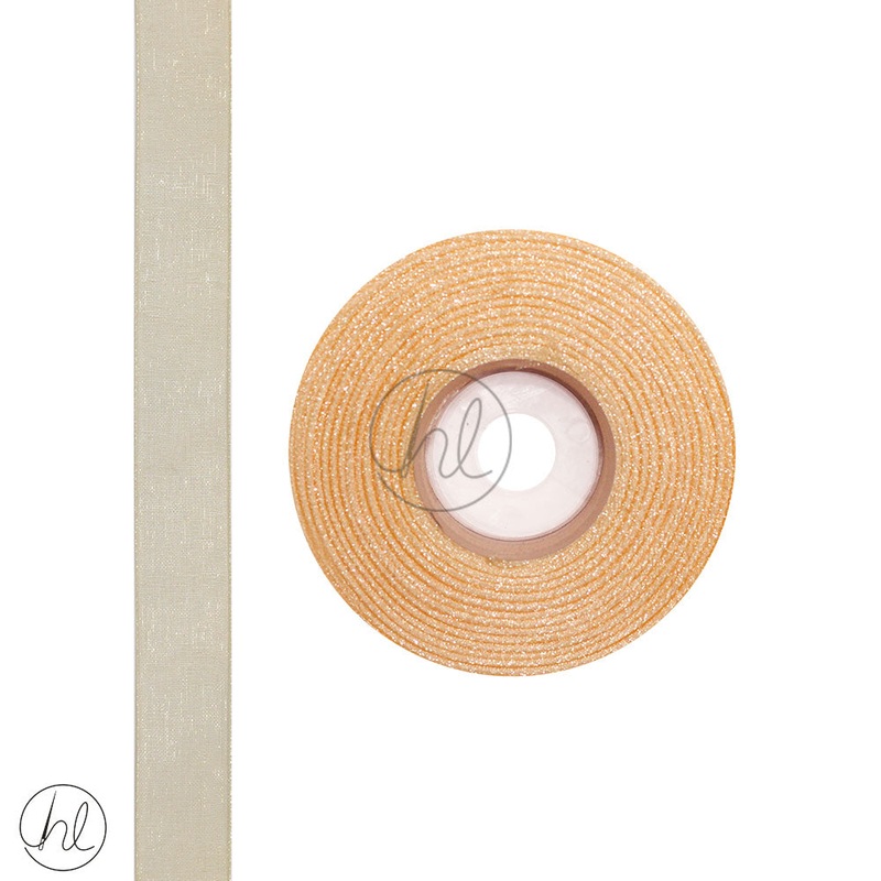 RIBBON ORGANZA APRICOT 15MM 20M PER ROLL