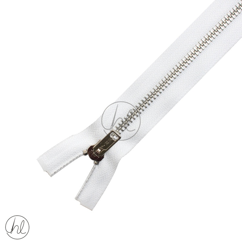 STEEL ZIP YKK WHITE 30CM
