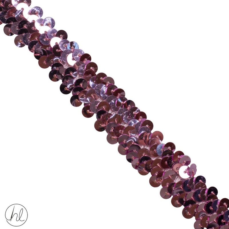 STRETCH SEQUINS 2 LINE PINK PER/M