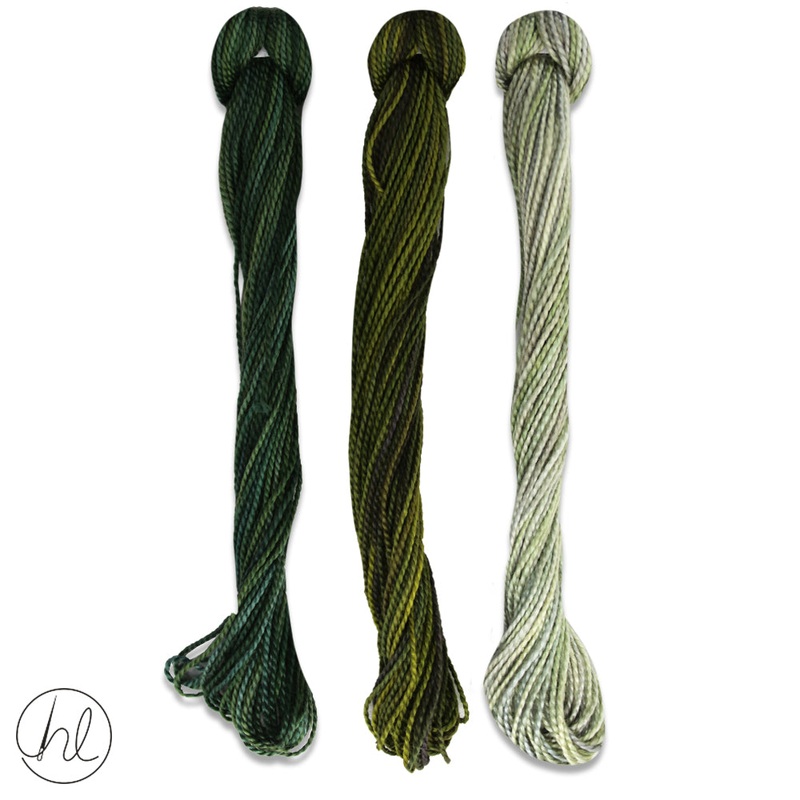 100% COTTON PERLE THREAD 3X9M 32-MOSS PER SET