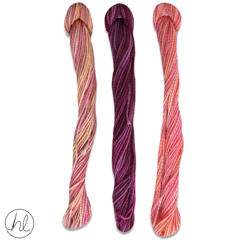 100% COTTON PERLE THREAD 3X9M 49-FUSCHIA PER SET