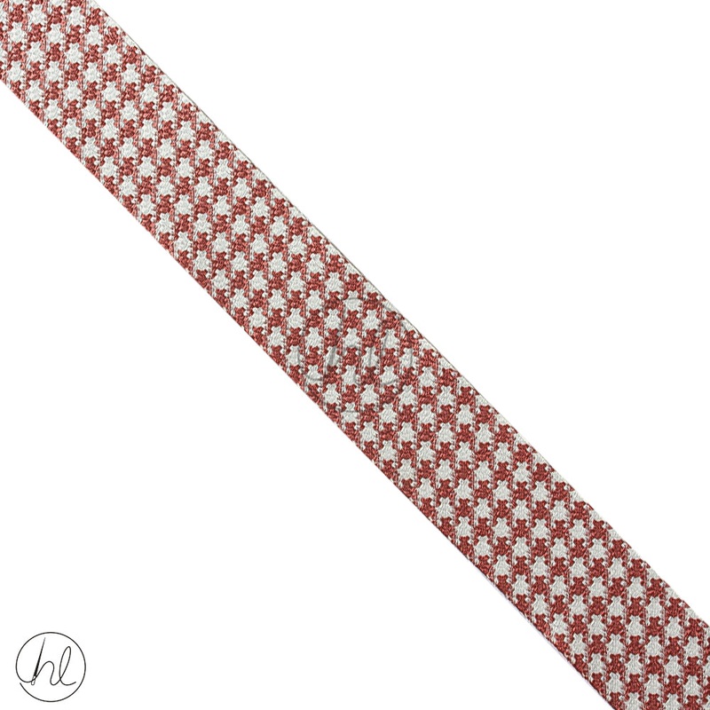 Ribbon 2 Tone Fancy 40mm  Maroon/Wht
