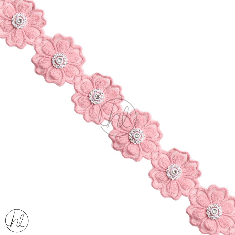 BRAIDS DIAMANTE DUSTY PINK 50MM PER M