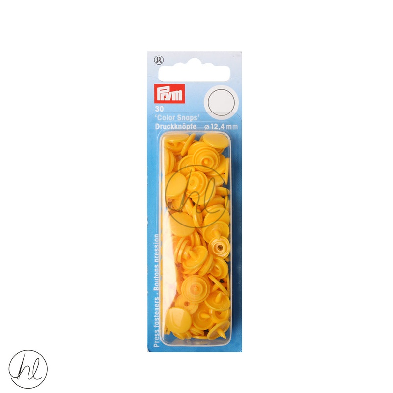 PRYM 30 COLOUR SNAP YELLOW 12.4MM