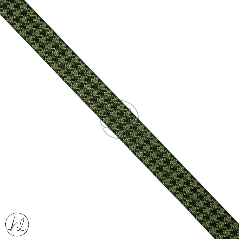 Ribbon 2 Tone Fancy  25mm Blk/Emerald