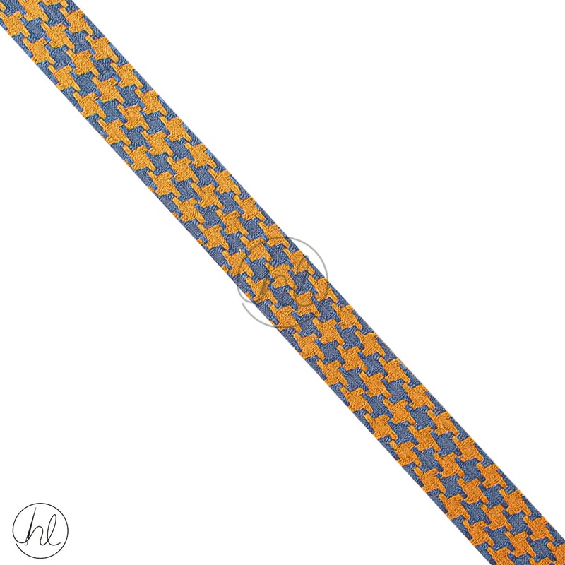 Ribbon 2 Tone Fancy 25mm  Den/Orange