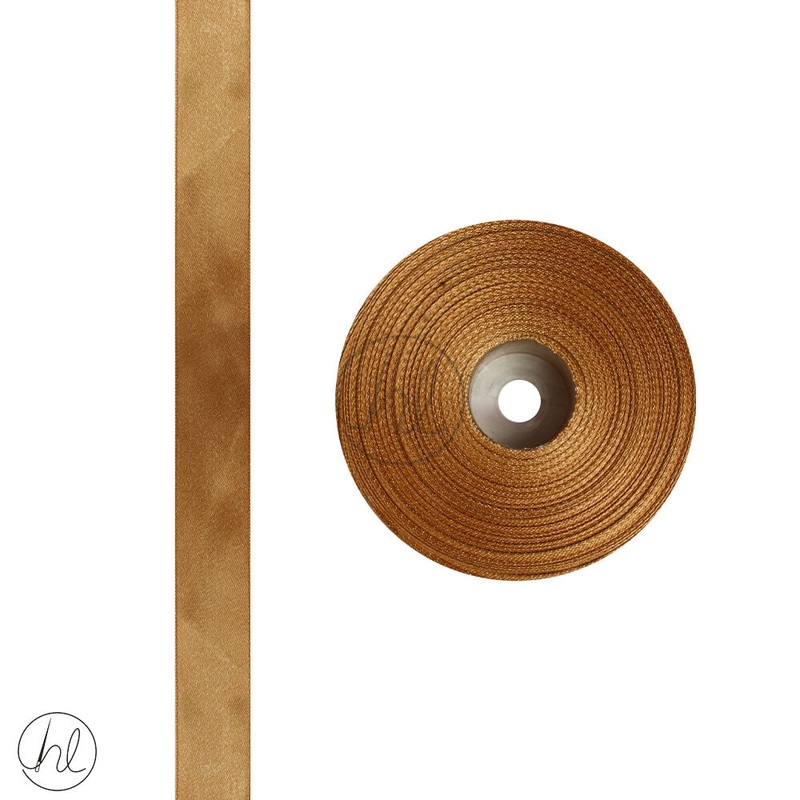 SATIN RIBBONS OLD GOLD 25MM PER ROLL