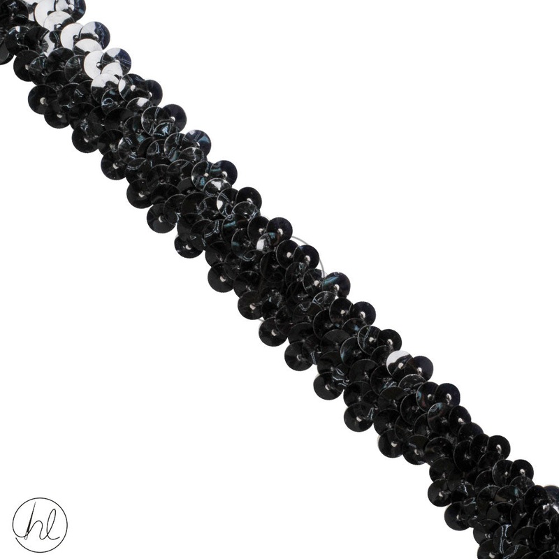 STRETCH SEQUINS 2 LINE BLACKPER/M