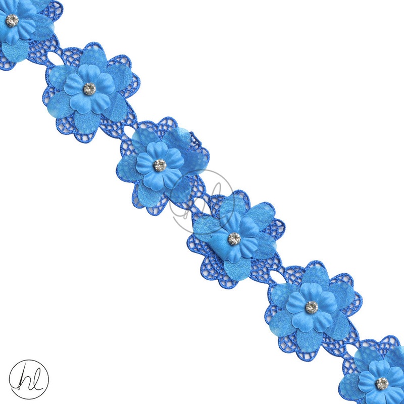 BEADED BRAIDS POWDER BLUE FT46 53MM PER M