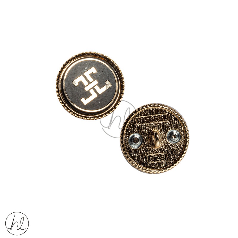 Buttons Fancy  15mmBlk/Gold