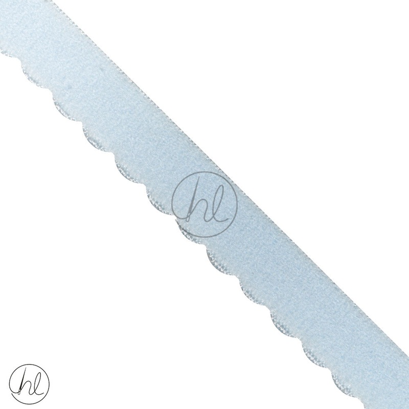 ELASTIC SCALLOP EDGE P/METER LIGHT BLUE 034-012 15MM