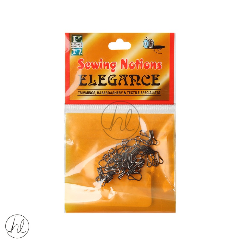 ELEGANCE HOOKS AND EYES 048-029 BLACK SIZE 1