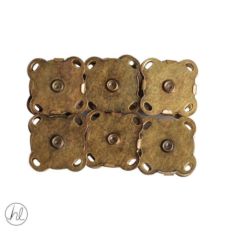 MAGNETIC PRESS BUTTON BRONZE 6 PER PACK 14MM 048-220