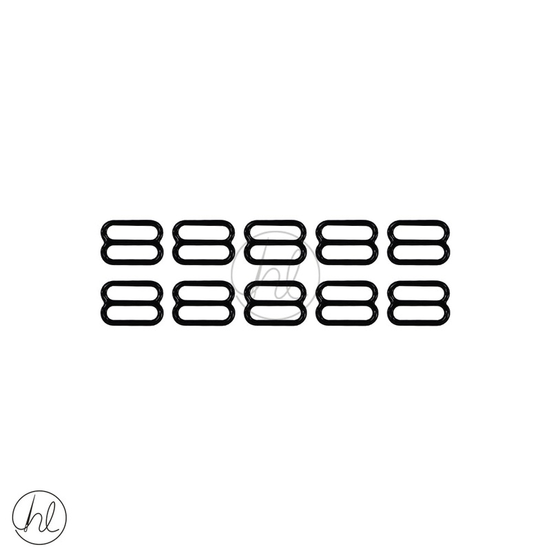 UNDERWEAR ACCESSORIES SLIDERS 10 P/PACK BLACK 12MM