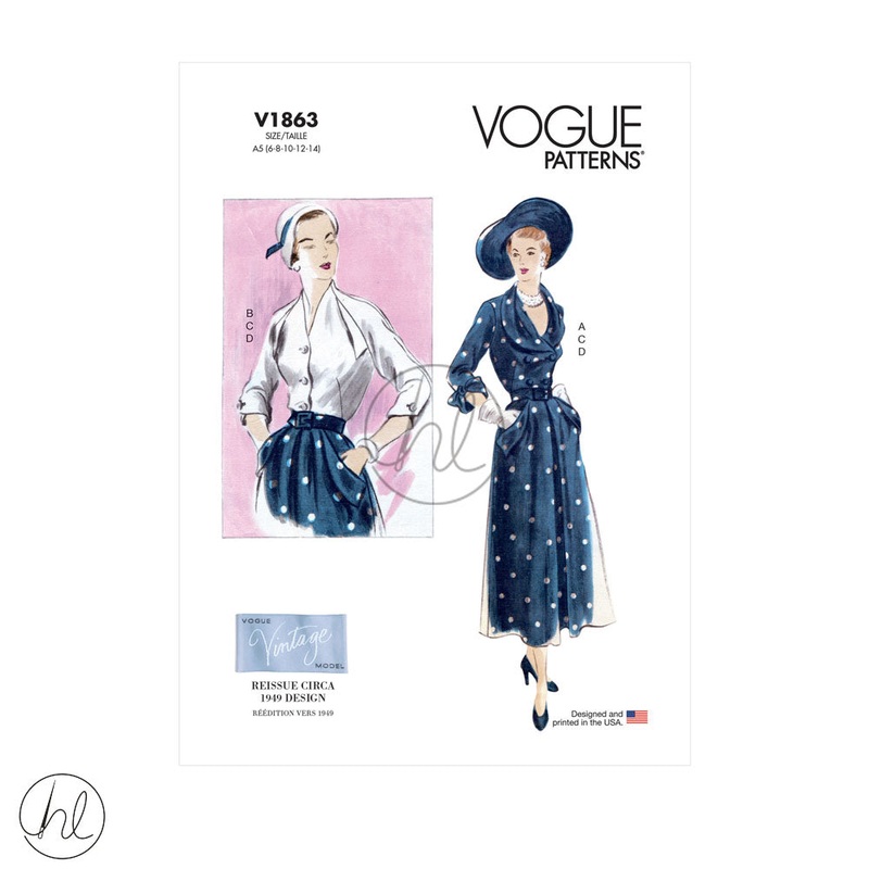 VOGUE PATTERN V1863