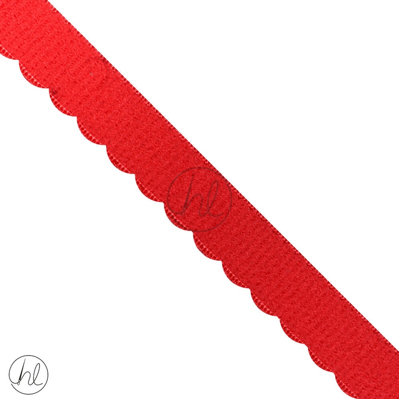 ELASTIC SCALLOP EDGE P/METER RED 034-012 15MM