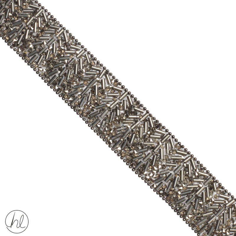 IRON ON BRAID CHARCOAL 25MM PER M