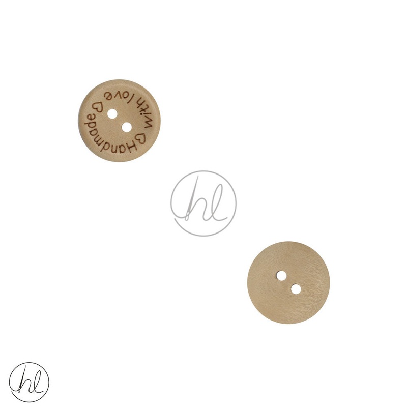 WOODEN BUTTONS HMW/LOVE CREAM 20MM 44102