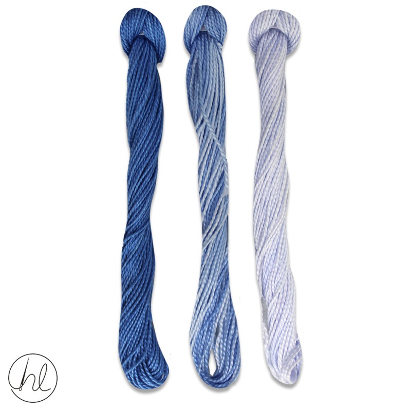 100% COTTON PERLE THREAD 3X9M 95-DELPHINIUM PER SET