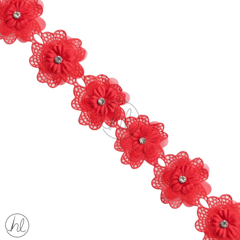 BEADED BRAIDS RED FT46 53MM PER M