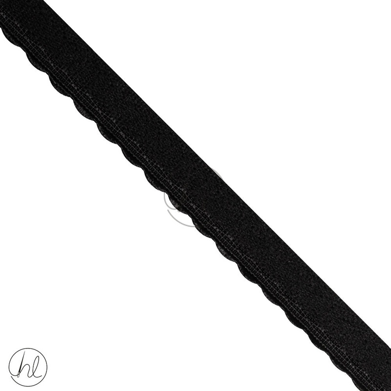ELASTIC SCALLOP EDGE P/METER BLACK 034-311 10MM