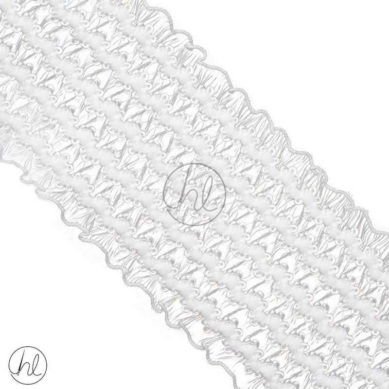 FANCY ELASTIC  P/METER WHITE 034-303  55MM