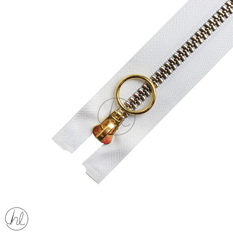 FANCY ZIP GOLD WHITE 60CM