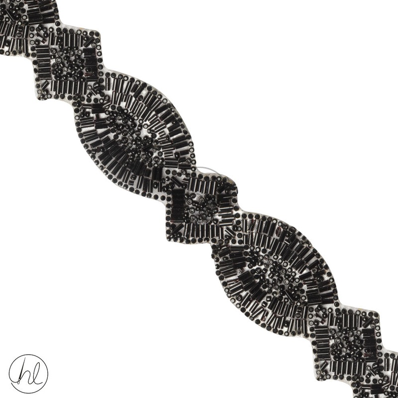 IRON ON BRAID BLACK 40MM PER M