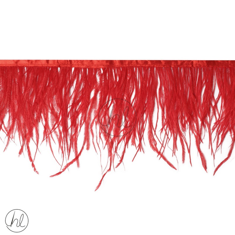 OSTRICH FEATHERS RED HW PER M