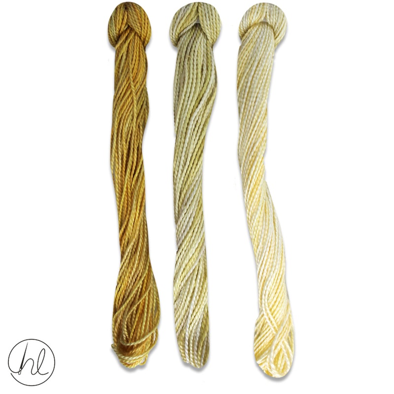 100% COTTON PERLE THREAD 3X9M 42-DESERT SANDS PER SET