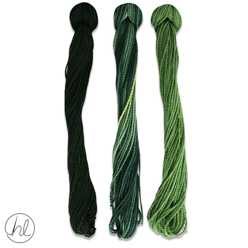 100% COTTON PERLE THREAD 3X9M 58-XMAS GREEN PER SET