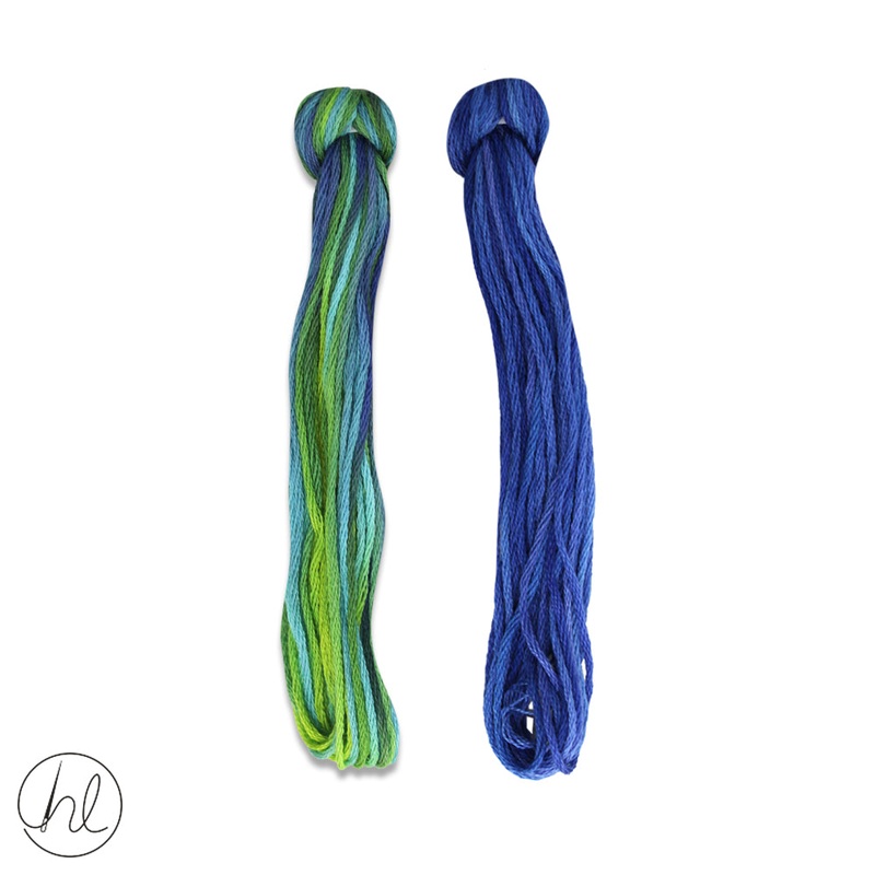 100% COTTON STRANDED THREAD 2X5M 28-AQUATIC PER SET