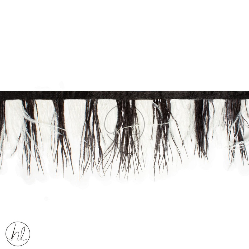 2 TONE FEATHER TRIMMINGS BLACK/WHITE PER M