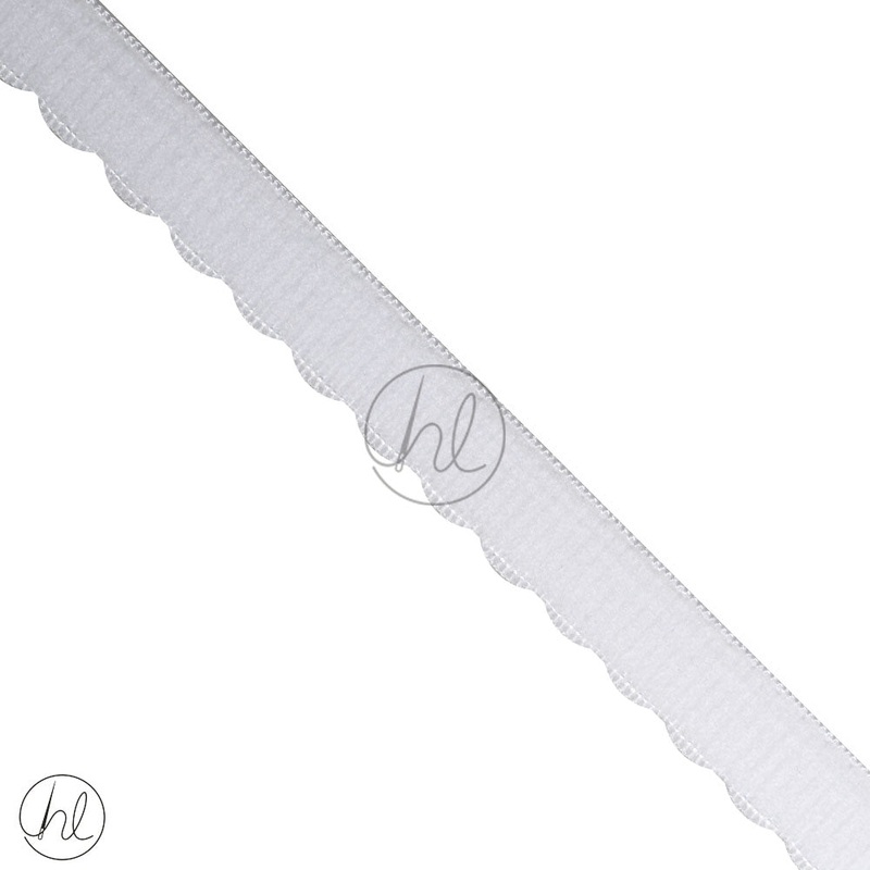 ELASTIC SCALLOP EDGE P/METER WHITE 034-011 10MM
