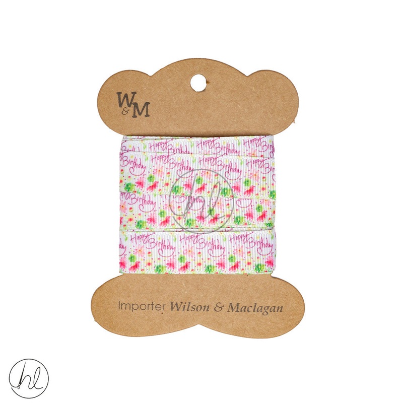 RIBBON HAPPY BIRTHDAY CB3396 2M PER PACK
