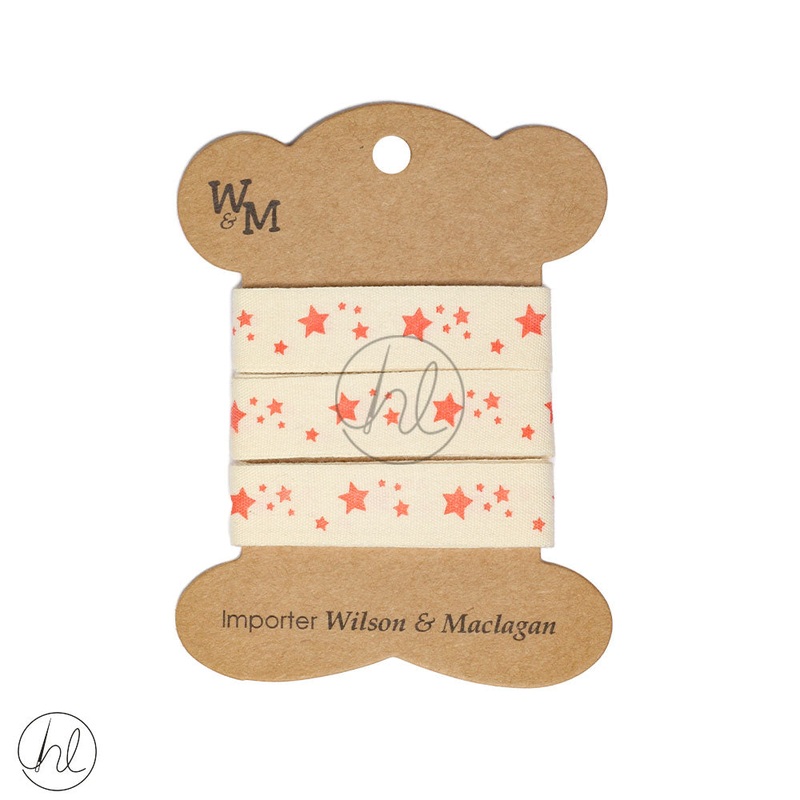 RIBBON RED STARS CB3485 2M PER PACK