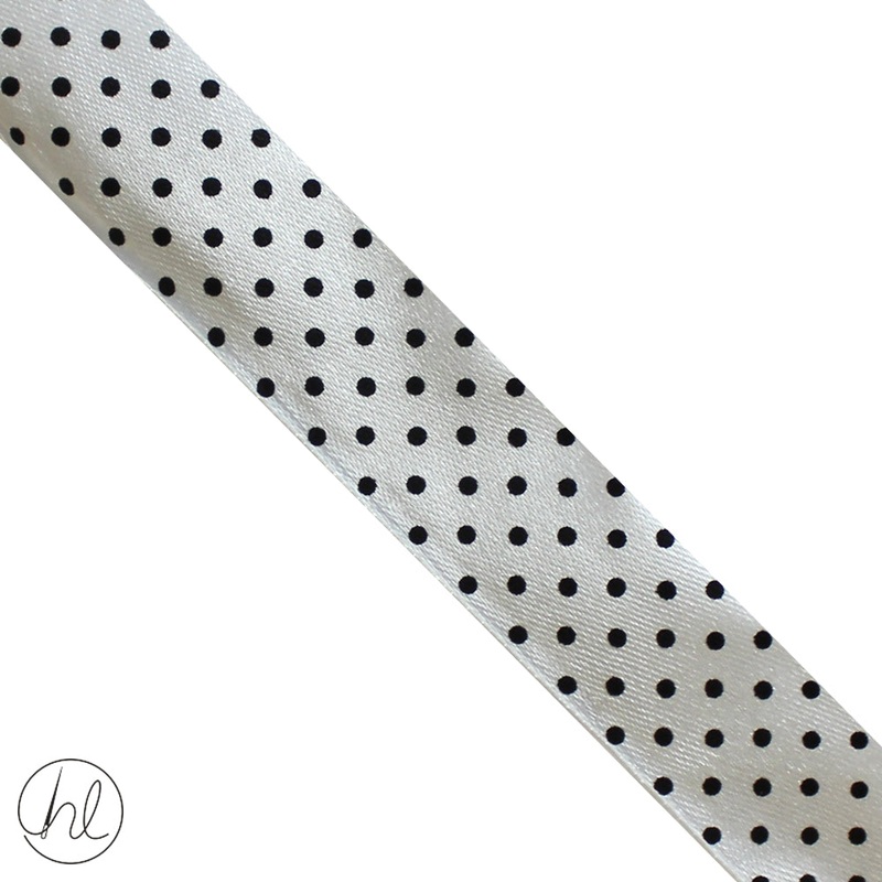 25MM SATIN POLKA DOT RIBBON COL-02 RIB-PD-25 P/METRE