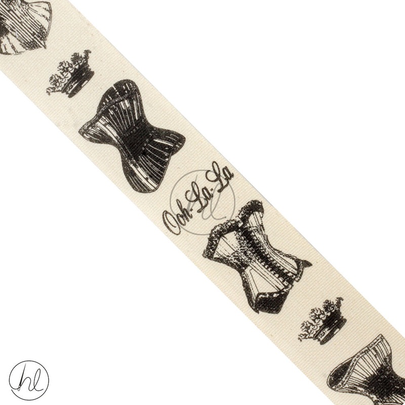 FRENCH COTTON RIBBON CORSETS 40MM FC40 PER M