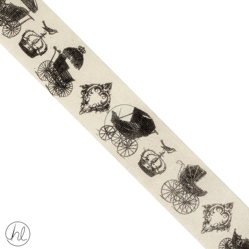 FRENCH COTTON RIBBON PRAM 40MM FC40 PER M
