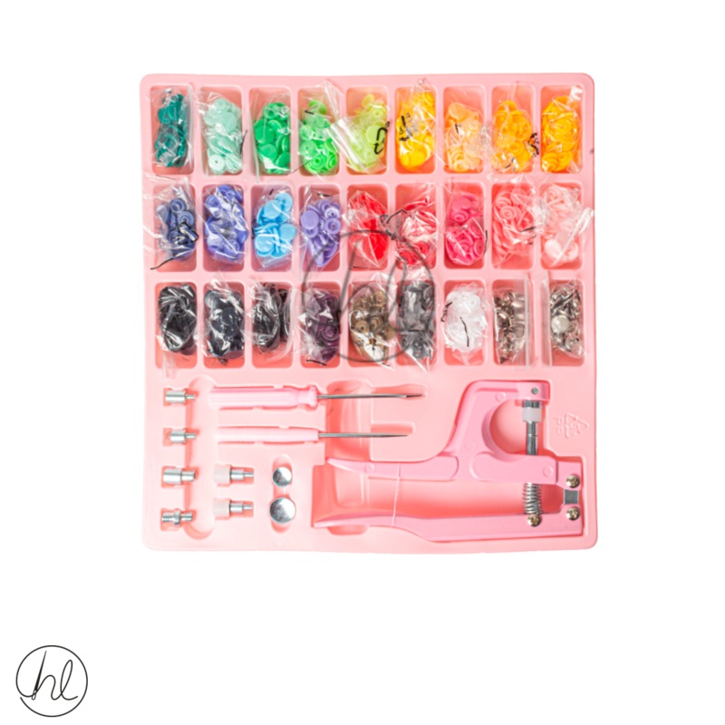 PRESS STUDS SET PLASTIC  DESIGN 12 PINK