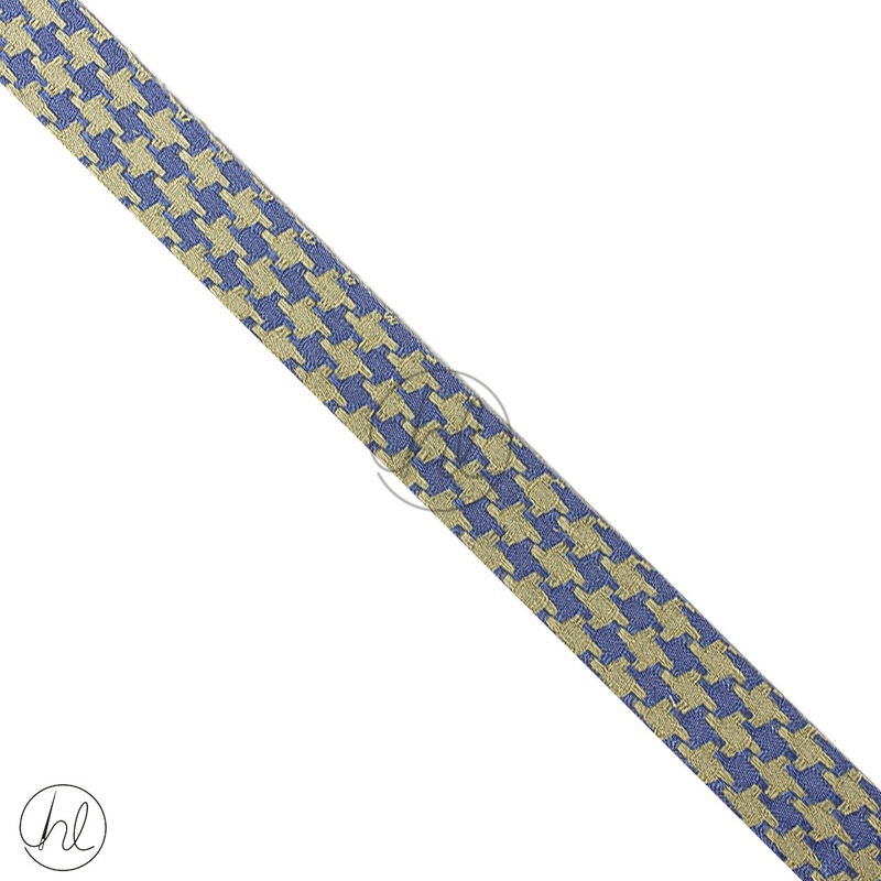Ribbon 2 Tone Fancy 25mm  Blue/Cream