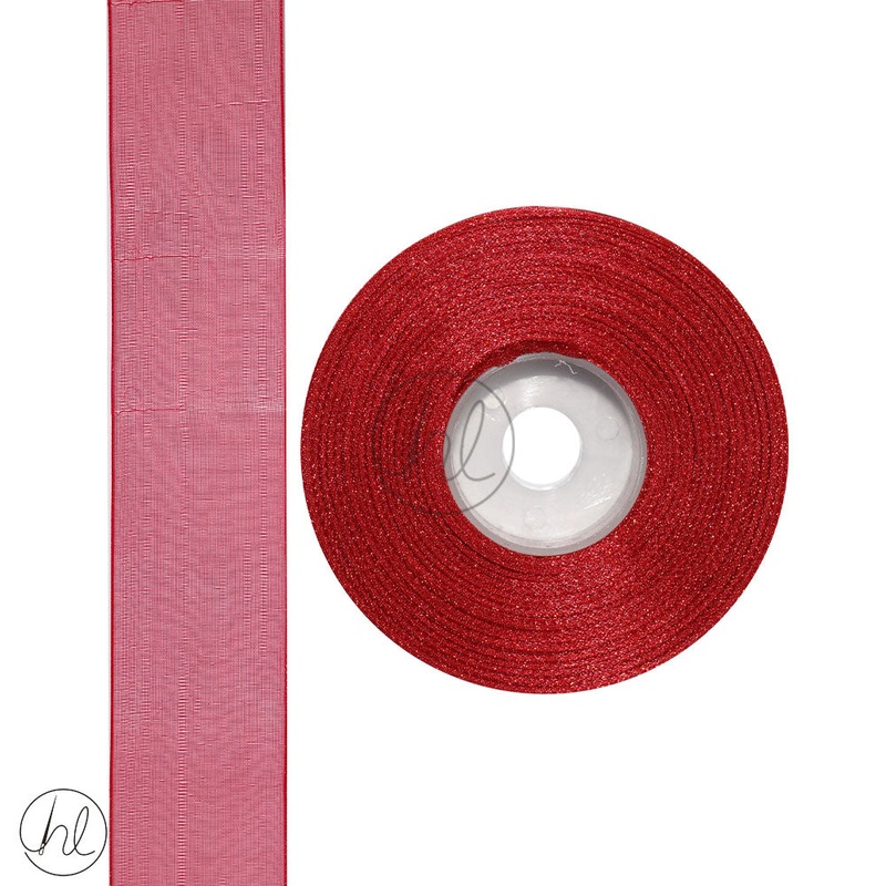 RIBBON ORGANZA RED 38MM 20M PER ROLL