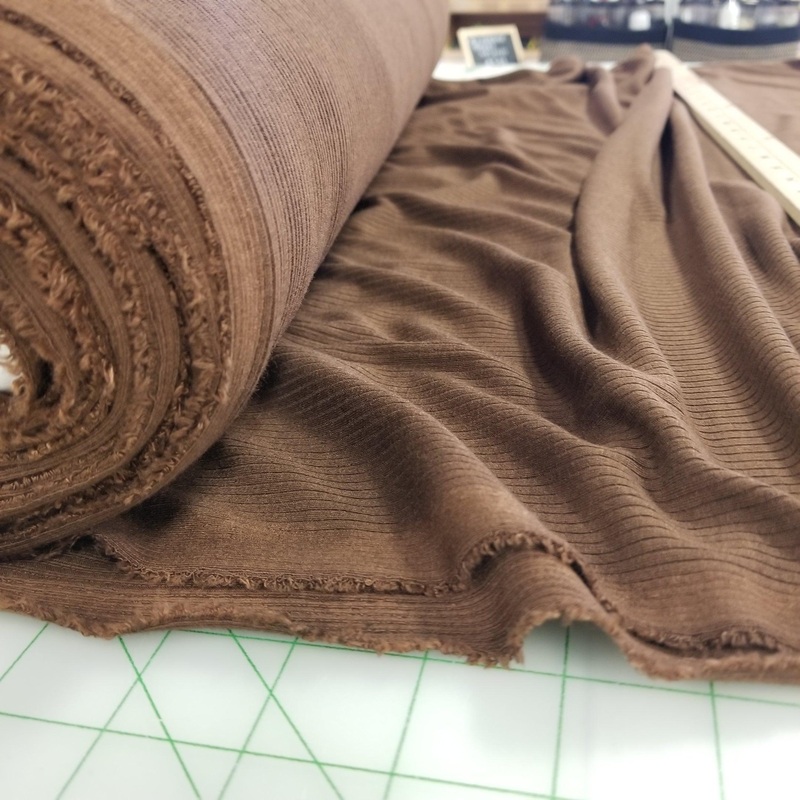 4x2 Rib Brown Tencel Lyocell Blend Knit-225GSM- by the yard